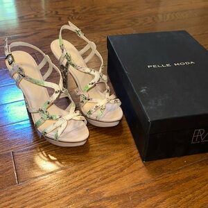 pelle moda 7.5 snakeskin multicolor heels